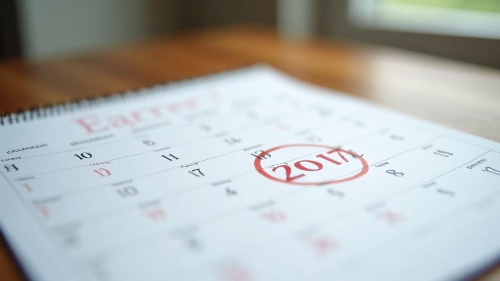 A hand-drawn calendar page showing a circled birth date, soft natural window light, shallow depth of field