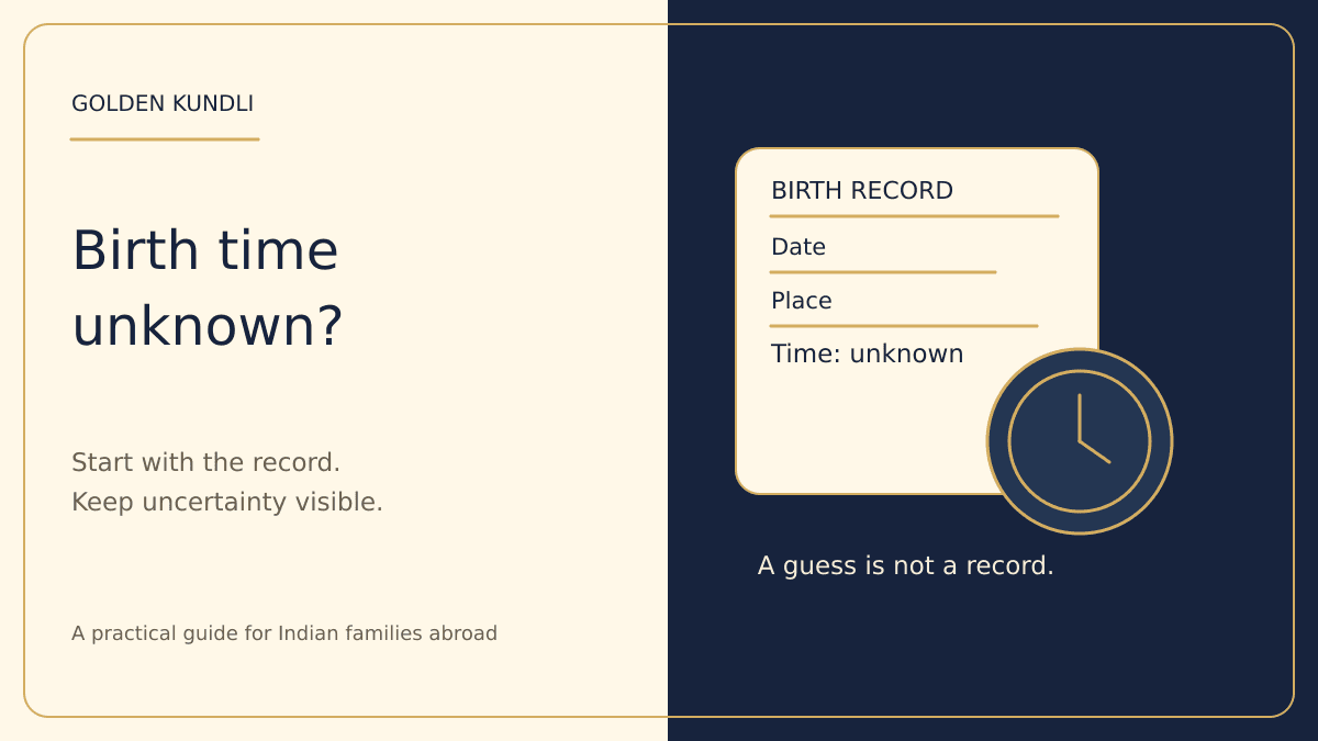 Birth Time Unknown? A Practical Kundli Guide for Indian Families Abroad